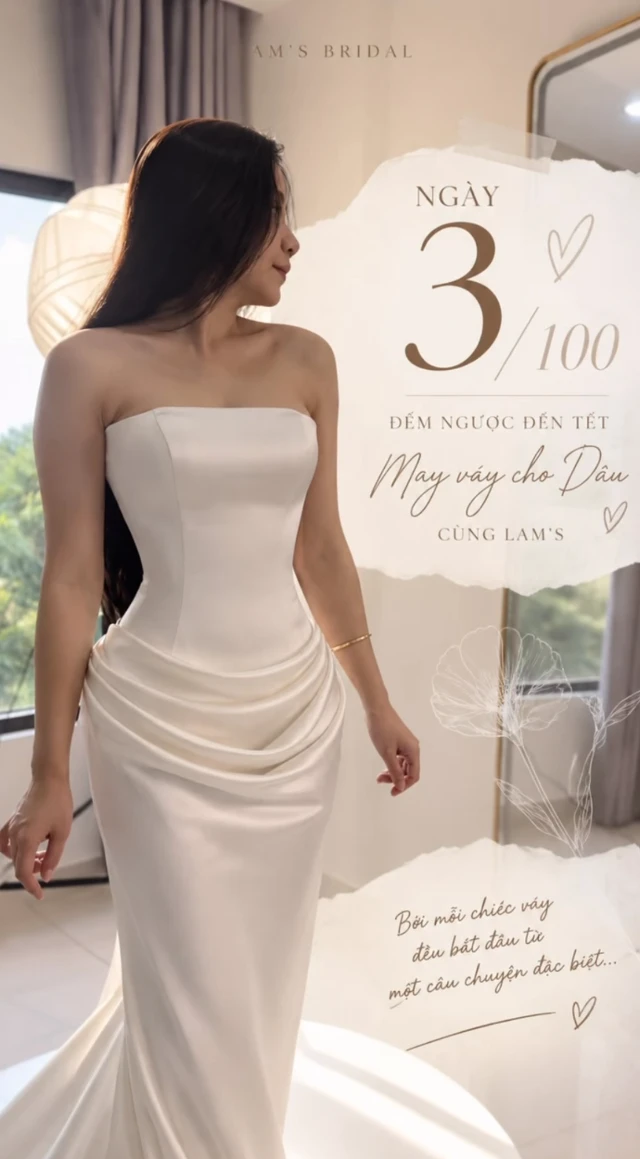 Video ngắn LAM’S Bridal — nhật ký ngày 3/100, chiếc váy cưới mất 8 ngày hoàn thành